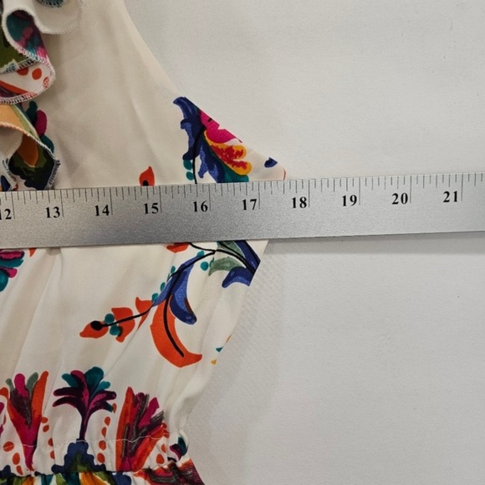 ECI New York Tropical Mini Dress V Neck Resort Vacation Size 2 - Picture 13 of 15